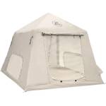  Tourus AirCamp X1 - Надуваема 2-местна палатка, 5.76 м2, Бързо разпъване, Бежов, 240×240×180 см (TS-IT01) Палатка
