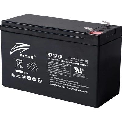Оловна Батерия RITAR, (RT1270) AGM, 12V, 7Ah, 151/ 65/ 94 mm, Терминал1 (RITAR-RT1270-1)