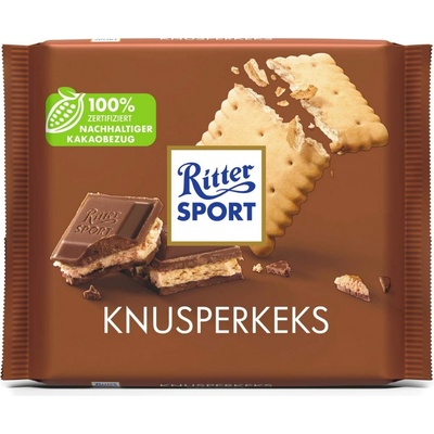 Ritter Sport mliečna čokoláda s keksem 100 g