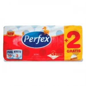  Тоалетна хартия Perfex класик 3 пластова 10бр
