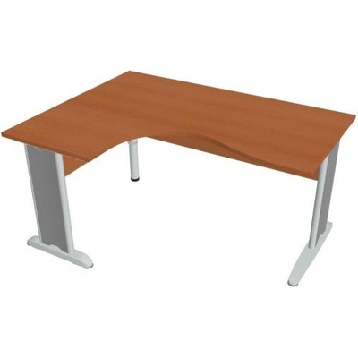 Hobis Pracovný stôl Cross, ergo, pravý, 160 x 75,5 x 120 cm, čerešňa/kov