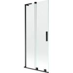 Mexen Velar L преграда за вана 2-крилна плъзгаща се 80 x 150 cm, прозрачна, черна - 896-080-003-01-70 (896-080-003-01-70)