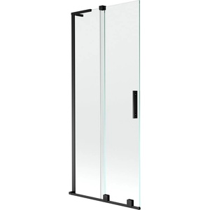 Mexen Velar L преграда за вана 2-крилна плъзгаща се 80 x 150 cm, прозрачна, черна - 896-080-003-01-70 (896-080-003-01-70)