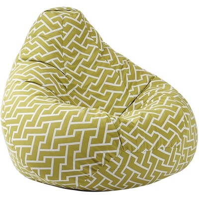 PUFRELAX Пуф круша 320л. Nirvana Grande, Zippity Green, Перящ се калъф, Пълнеж от Полистиролни перли, Гама Premium (PUF-G-NGR-PT-ZIG)