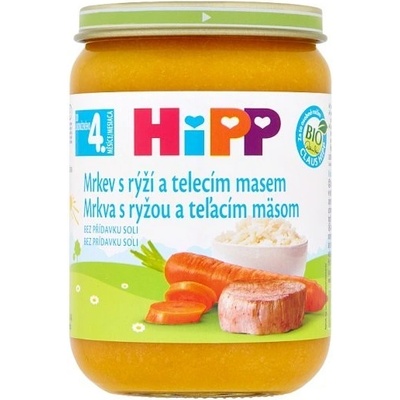 Hipp Beteiligungs AG Mrkva s ryžou a teľacím mäsom Baby menu 190 g 190 g