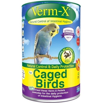 Verma-X Prírodné pelety proti črevným parazitom pre vtáky 100g