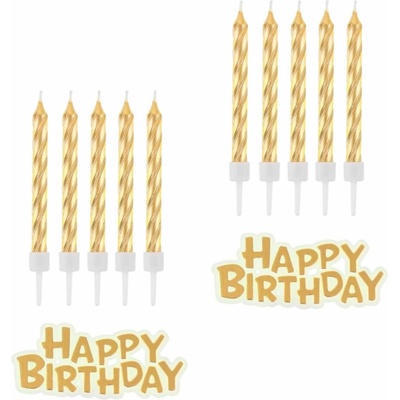 Godan Sada svíček narozeniny happy birthday zlaté 7 cm