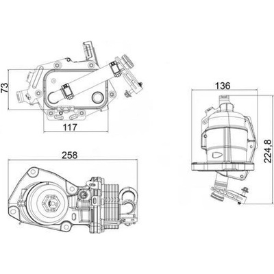 Olejový chladič, motorový olej MAHLE CLC 355 001S (CLC355001S)