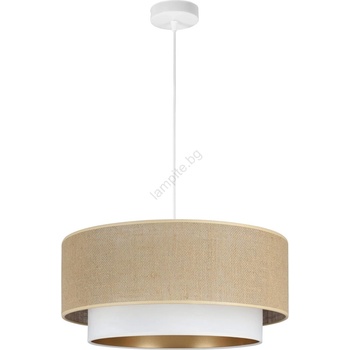 BELIS Vисяща лампа на шнур SARTA 1xE27/60W/230V бяла/юта (BE0933)