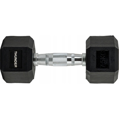 Thunder Potažené pogumované činky s pevnou váhou 1 x 7,5 kg