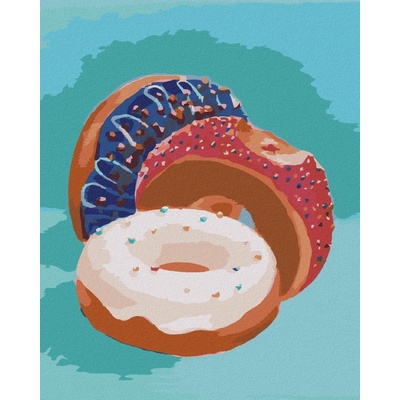 Zuty Malování Podle Čísel Plněné Donuty Myroslava Voloschuk 80 x 100 Cm Plátno