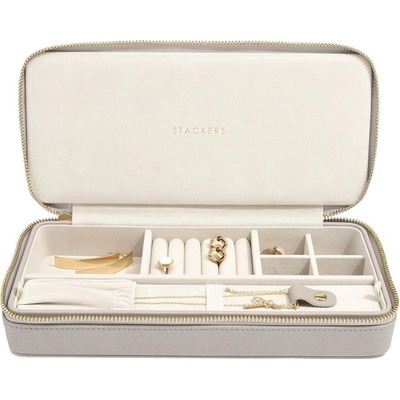 Stackers cestovní šperkovnice Taupe Sleek Necklace Travel šedobéžová 74305