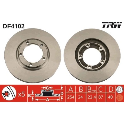 Brzdový kotúč TRW DF4102