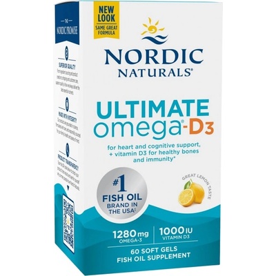 Nordic Naturals Ultimate Omega-D3 1280 mg [60 Гел капсули] Лимон