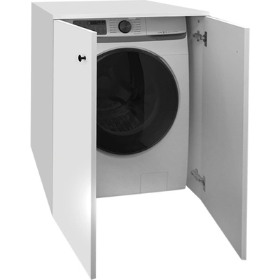 TopMebel Сив меламинов шкаф за пералня в бял цвят 70x66x90см