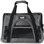 Uniq Pets Pet Transporter Bag FurTote PawVoyager транспортна чанта за котки и малки кучета, светлоотразително сива, 43 x 25 x 33 cm