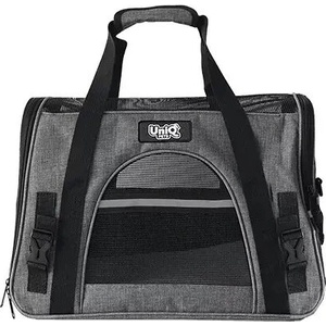 Uniq Pets Pet Transporter Bag FurTote PawVoyager транспортна чанта за котки и малки кучета, светлоотразително сива, 43 x 25 x 33 cm