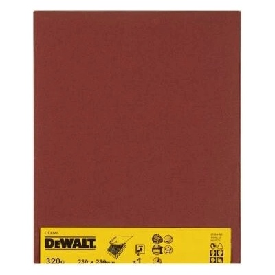 DeWALT DT3246 Brusný arch pro mokré i suché broušení P320, 280 x 230 mm,