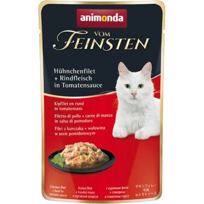 Animonda Vom Feinsten Adult s kuřecím filé a hovězím masem v tomatové omáčce 18 x 50 g