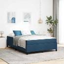 vidaXL Postel s boxspringem modrá textil