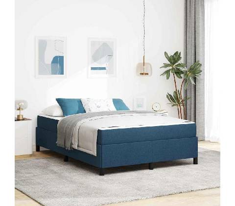 vidaXL Postel s boxspringem modrá textil