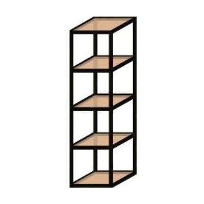 K20 systém komínový policový regál černý mat 400x1500x400 mm