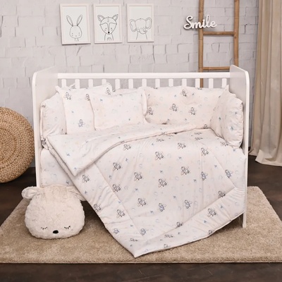 Lorelli Спален комплект от 5 части Lorelli - С обиколници, Самолети, Син (20800085601)