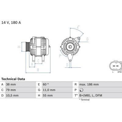 Alternátor BOSCH 0 986 084 140 (0986084140)
