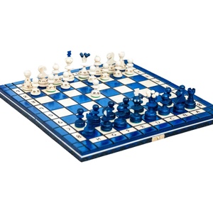 Shakhmaten magazin Дървен шахматен комплект Queen’s Gambit - синьо
