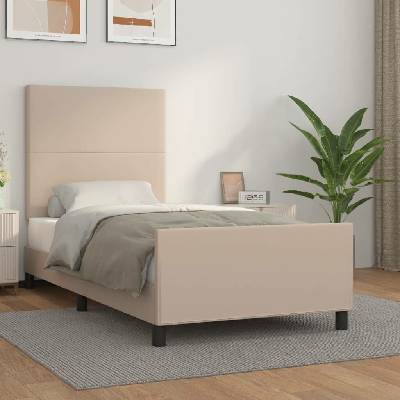 zahrada-XL 3125438 Rám postele s čelem cappuccino umělá kůže
