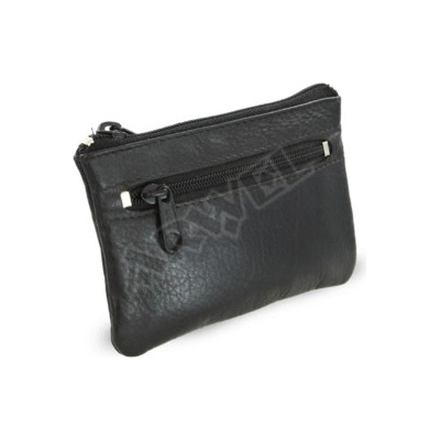 Klíčenka Kožená dvouzipová Arwel 619 0370 v černé barvě