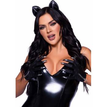 Image 1 of Leg Avenue Zip-up Claw Gloves A2909 Black