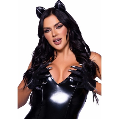 Leg Avenue Zip-up Claw Gloves A2909 Black