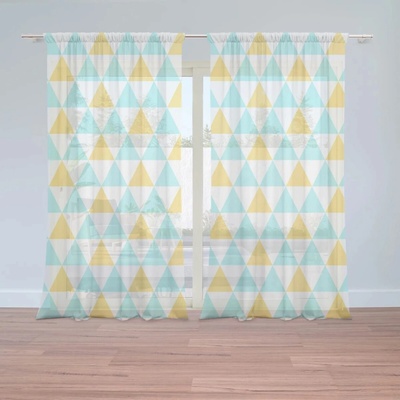 Sablio Záclony Dvojfarebné trojuholníky: 2ks 150x250cm
