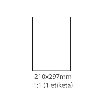 etikety samolepiace 210x297 univerzálne biele 1ks/A4 so zadným násekom/splitom (100 listov A4/bal.)