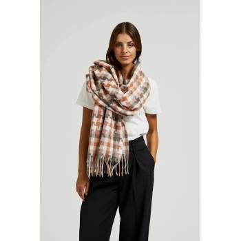 Moodo Бяло и кафяво дамско карирано шалче Moodo Moodo | Kafyav | ЖЕНИ | UNI