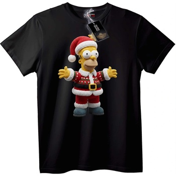 NOONEBRAND Тениска Homer Дядо Коледа Плетен - 7XL, Black