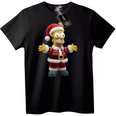 NOONEBRAND Тениска Homer Дядо Коледа Плетен - 7XL, Black