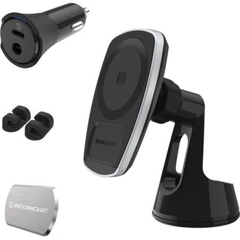 Scosche MagicMount Pro Charge4 Магнитна Qi стойка за зареждане на прозореца/арматурното табло (MPQ4WD-XTSP)