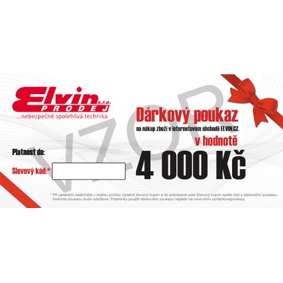 Elektronický dárkový poukaz na ELVIN.CZ v hodnotě 4000,-Kč poukaz4000