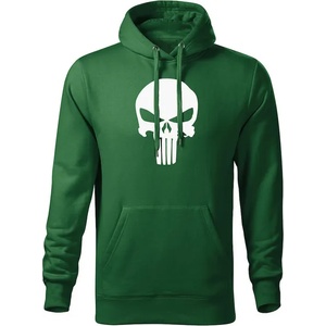 DRAGOWA мъжки суитшърт с качулка Punisher, зелен, 320г/м2 (5732)