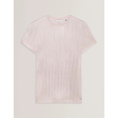 Ted Baker Тениска Ted Baker Women's Metallic Slim Fit T-Shirt - Lt-Pink