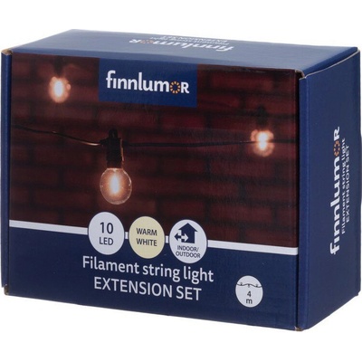 Finnlumor Rozšiřující sada pro LED girlandu s filamentovými žárovkami 4 m černá