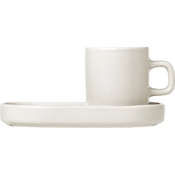 blomus Чаша за еспресо с подложка PILAR, комплект 2 бр. , 50 мл, кремава, Blomus (BM63703)