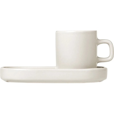 blomus Чаша за еспресо с подложка PILAR, комплект 2 бр. , 50 мл, кремава, Blomus (BM63703)