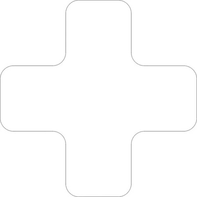 Samolepicí značení umístění palet WT-5110, tvar ''X'' – PVC, bílá, 150×150×50 mm, balení 25 ks