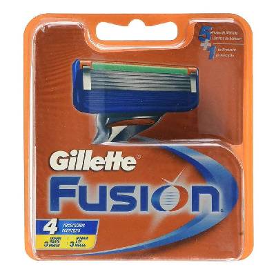 Fusion Cartridges razor 4 units - Blue (Orange / Blue)