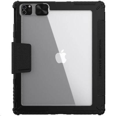Удароустойчив хибриден кейс за iPad Pro 12.9 M1 (2021), iPad Pro 12.9 (2020) - Nillkin Bumper PRO Protective Stand Case (черен) (57983104383)