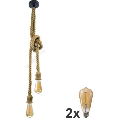 Polux LED Пендел ROPE 2xE27/10W/230V (LEDSA0629)