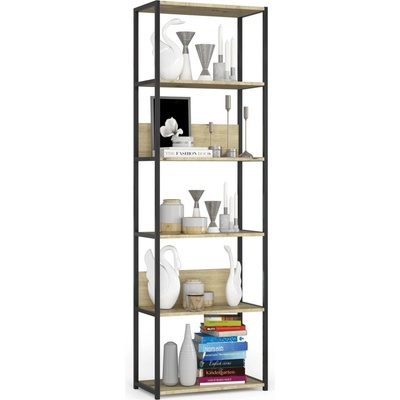 Ak furniture Regál PRAMONI 60x192 cm čierny/dub artisan